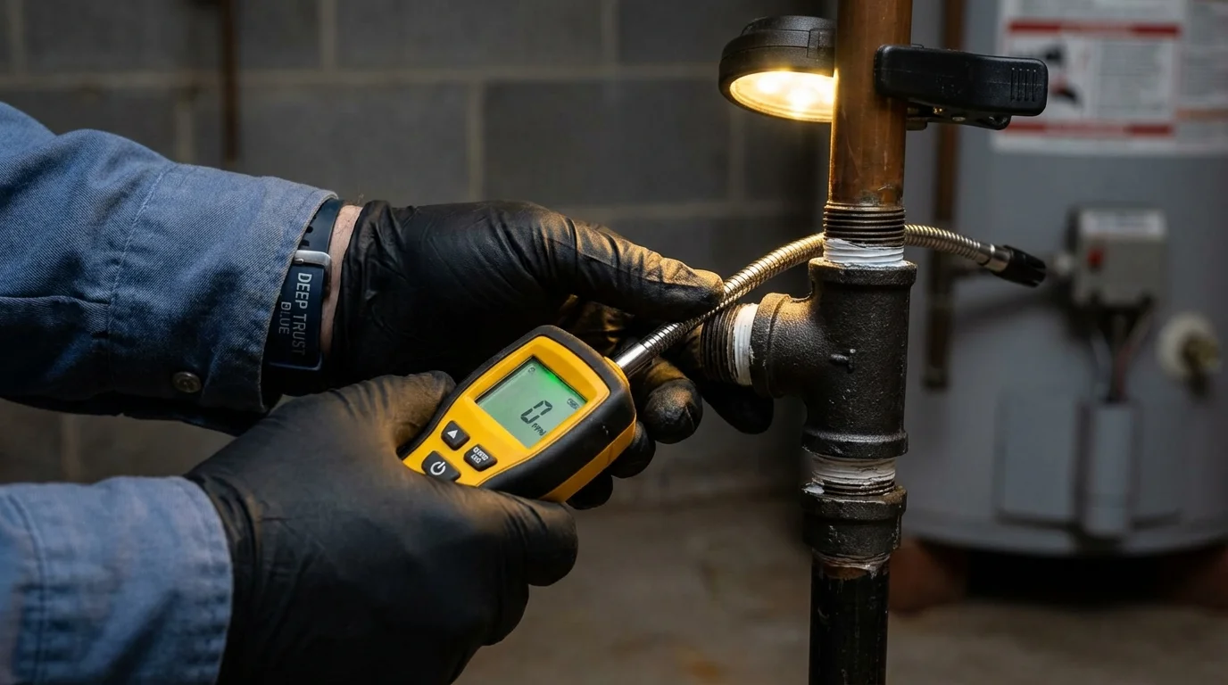 Gas leak detection with electronic sniffer by Johns Plumbing LLC in Weatogue