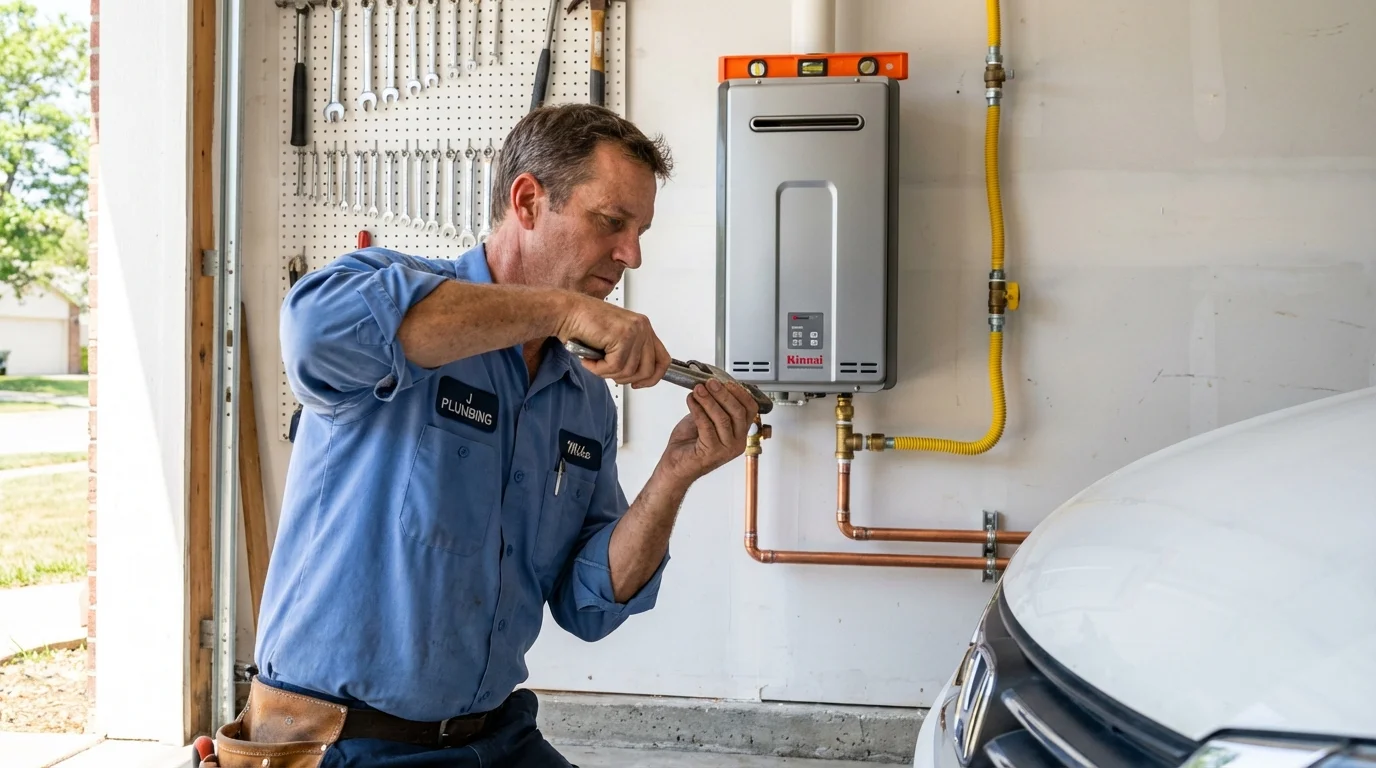 Tankless water heater installation by a Johns Plumbing LLC plumber in Weatogue
